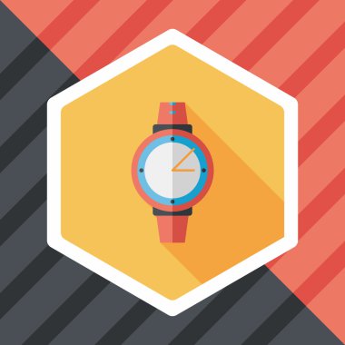 kol saati uzun gölge düz simgesi