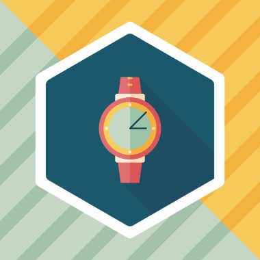 kol saati uzun gölge düz simgesi