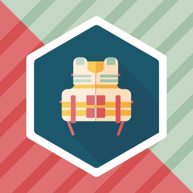 Hayat uzun gölge ile yelek düz simgesi