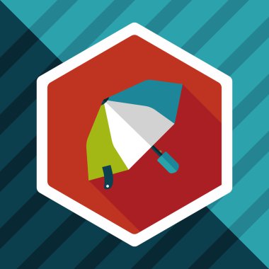 şemsiye uzun gölge düz simgesi