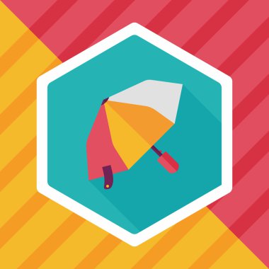 şemsiye uzun gölge düz simgesi