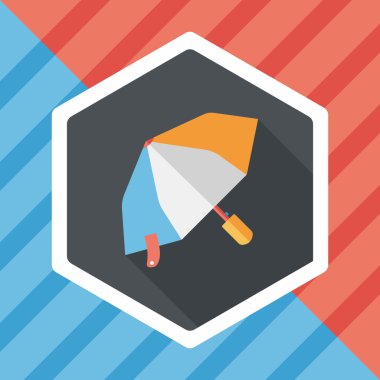 şemsiye uzun gölge düz simgesi