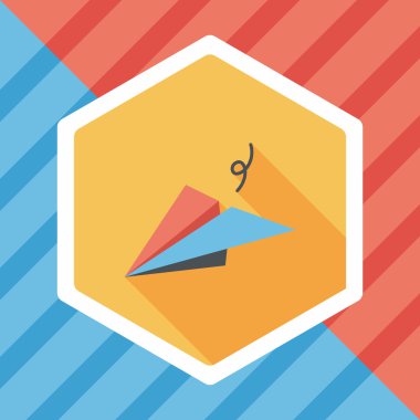 Kağıt Uçak düz simgesi ile uzun gölge