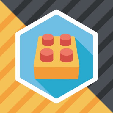 Uzun Gölge, eps10 ile tuğla oyuncak düz simgesi