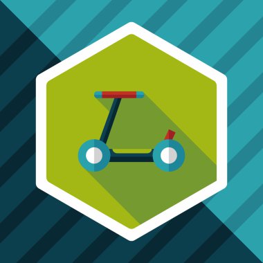 Scooter uzun gölge düz simgesi