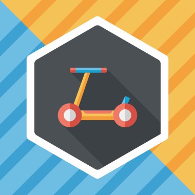 Scooter uzun gölge düz simgesi