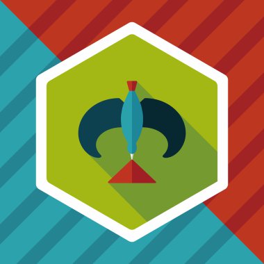 kuş düz simgesi uzun gölge ile Dengeleme