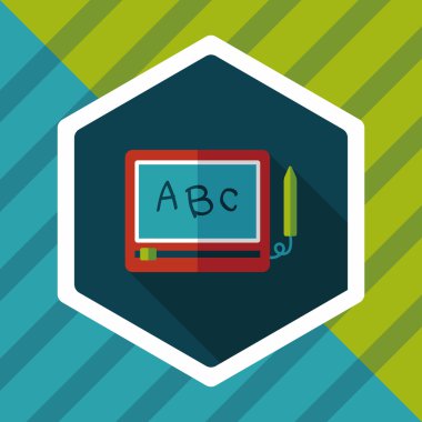 uzun gölge ile çocuk çizim kurulu düz simgesi