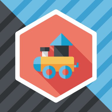 Tren oyuncak uzun gölge, eps 10 düz simgesiyle