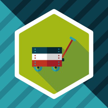 oyuncak sepeti düz simgesi ile uzun gölge, eps10