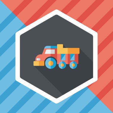 damperli kamyon uzun gölge, eps10 düz simgesi