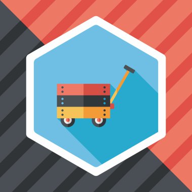 oyuncak sepeti düz simgesi ile uzun gölge, eps10