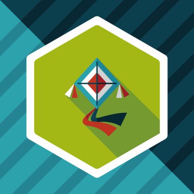 uçurtma düz simgesi ile uzun gölge, eps10