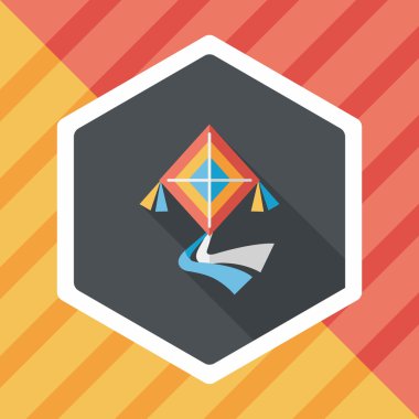 uçurtma düz simgesi ile uzun gölge, eps10