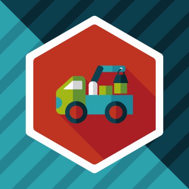 kamyon uzun gölge, eps10 düz simgesi