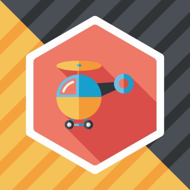 Helikopter düz simgesi ile uzun gölge, eps10