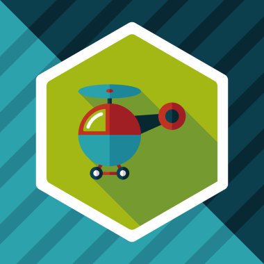 Helikopter düz simgesi ile uzun gölge, eps10