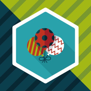 Balonlar düz simgesi ile uzun gölge, eps10