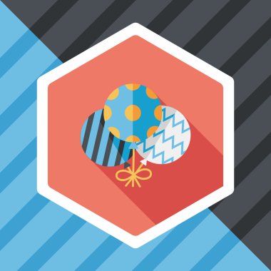 Balonlar düz simgesi ile uzun gölge, eps10