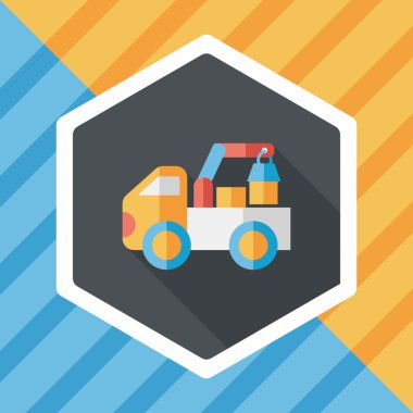 kamyon uzun gölge, eps10 düz simgesi