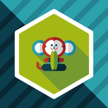 Uzun Gölge, eps10 ile maymun oyuncak düz simgesi