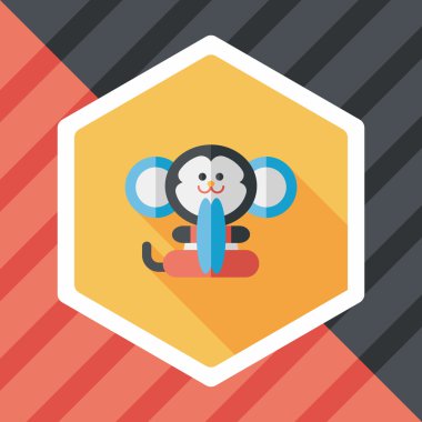 Uzun Gölge, eps10 ile maymun oyuncak düz simgesi