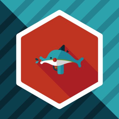 su tabancası ile uzun gölge düz simgesi