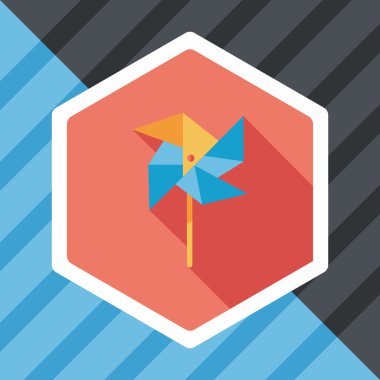 Uzun gölgeli yel değirmeni simgesi