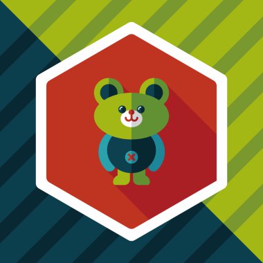 oyuncak ayı uzun gölge düz simgesi