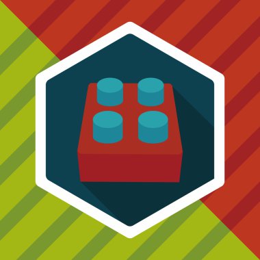 Uzun Gölge, eps10 ile tuğla oyuncak düz simgesi