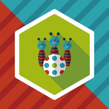 Uzun Gölge, eps10 ile bowling oyuncak düz simgesi