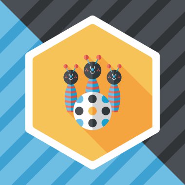 Uzun Gölge, eps10 ile bowling oyuncak düz simgesi