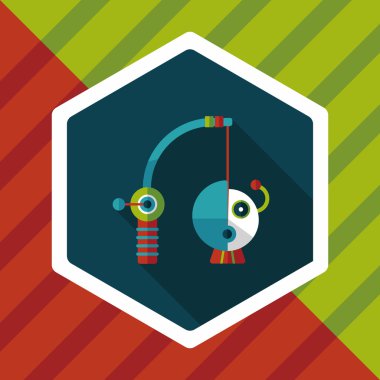 Uzun Gölge, eps10 ile balıkçılık oyuncak düz simgesi