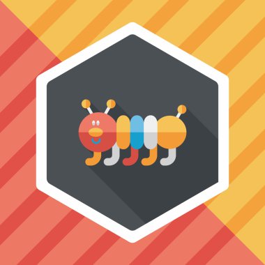 Caterpillar düz simgesi ile uzun gölge, eps10