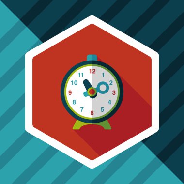 Uzun Gölge, eps10 çalar saat düz simgesi