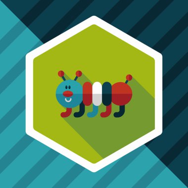 Caterpillar düz simgesi ile uzun gölge, eps10