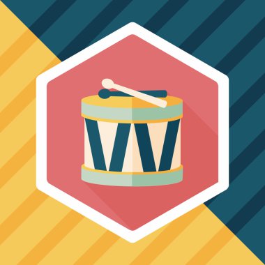 Uzun Gölge, eps10 davul düz simgesi