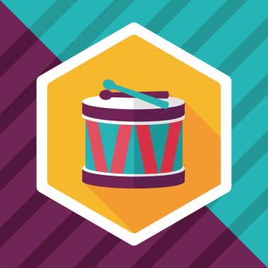 Uzun Gölge, eps10 davul düz simgesi