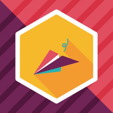 Kağıt Uçak düz simgesi ile uzun gölge