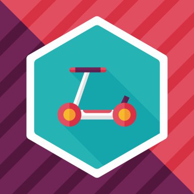 Scooter uzun gölge düz simgesi