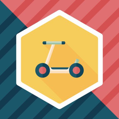 Scooter uzun gölge düz simgesi