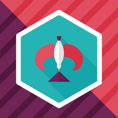 kuş düz simgesi uzun gölge ile Dengeleme