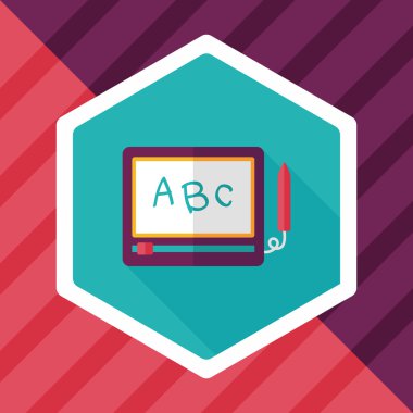 uzun gölge ile çocuk çizim kurulu düz simgesi