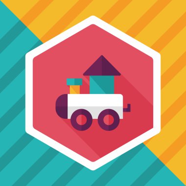 Tren oyuncak uzun gölge, eps 10 düz simgesiyle