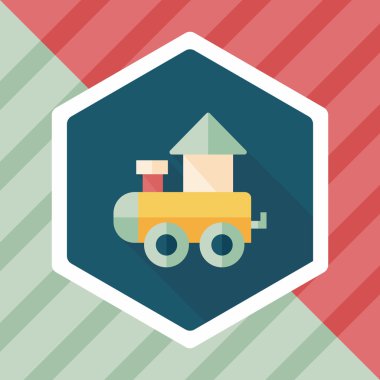 Tren oyuncak uzun gölge, eps 10 düz simgesiyle