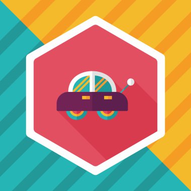 oyuncak araba uzun gölge düz simgesiyle