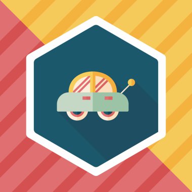 oyuncak araba uzun gölge düz simgesiyle
