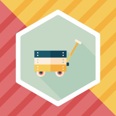 oyuncak sepeti düz simgesi ile uzun gölge, eps10