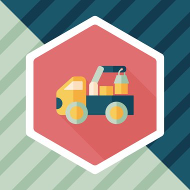 kamyon uzun gölge, eps10 düz simgesi