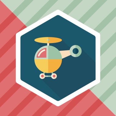 Helikopter düz simgesi ile uzun gölge, eps10